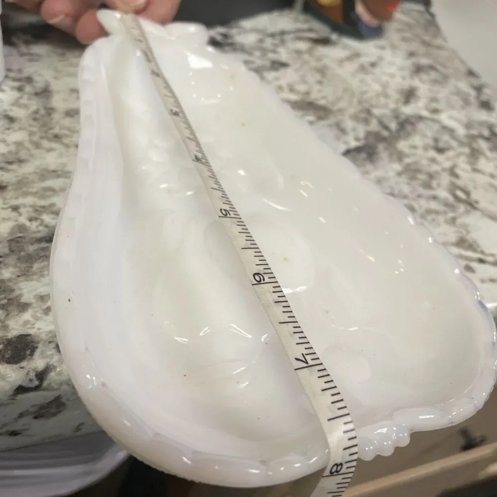 Vintage 1950s Hazel Atlas Pear-Shaped Milk Glass Dish